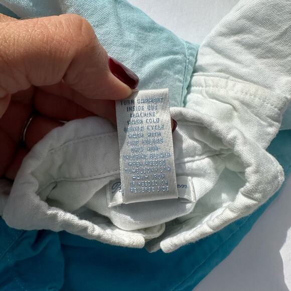 Ralph Lauren White/Blue Ombre Button Down Romper, EUC, Sz 3mo (AA2) - Picture 5 of 5